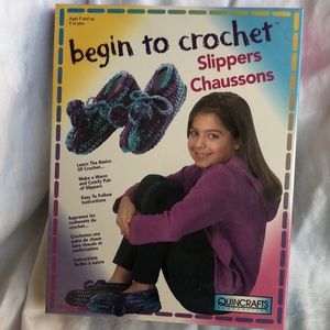 Begin to Crochet Slippers Kit - New in Box